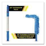 Gritt Commercial Flexible Wand Duster with Microfiber and Chenille Sleeve and 20" Pole (GCEGRI17520I) Each