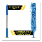 Gritt Commercial Flexible Wand Duster with Microfiber and Chenille Sleeve and 20" Pole (GCEGRI17520I) Each