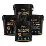 Gritt Commercial Heavy-Duty Cleaning Wipes, 10 x 12, Citrus, White, 300 Wipes/Bucket, 4 Buckets/Carton (GCEGRI63004) Case of 4