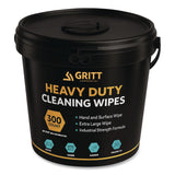 Gritt Commercial Heavy-Duty Cleaning Wipes, 10 x 12, Citrus, White, 300 Wipes/Bucket, 4 Buckets/Carton (GCEGRI63004) Case of 4
