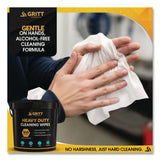 Gritt Commercial Heavy-Duty Cleaning Wipes, 10 x 12, Citrus, White, 300 Wipes/Bucket, 4 Buckets/Carton (GCEGRI63004) Case of 4