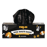 Furloo Commercial Grade Dog Waste Station Refill Bags, Open-Face, 8" x 13", Black, 200 Bags/Roll, 10/Carton (GCEFLO210) Case of 2000