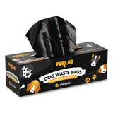 Furloo Commercial Grade Dog Waste Station Refill Bags, Open-Face, 8" x 13", Black, 200 Bags/Roll, 20/Carton (GCEFLO220) Case of 4000