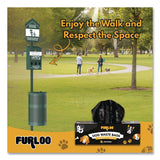 Furloo Commercial Grade Dog Waste Station Refill Bags, Open-Face, 8" x 13", Black, 200 Bags/Roll, 20/Carton (GCEFLO220) Case of 4000
