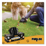 Furloo Commercial Grade Dog Waste Station Refill Bags, Open-Face, 8" x 13", Black, 200 Bags/Roll, 20/Carton (GCEFLO220) Case of 4000