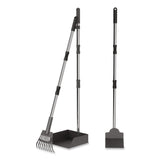 Furloo Dog Pooper Scooper Set with Heavy-Duty Metal Tray, Rake and Spade, 37.8" Length Black/Silver (GCEFLO3) Each