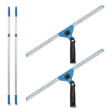 Gritt Commercial Pro Window Washing Kit with Swivel Squeegee and 6 ft Telescopic Pole, 18" Wide Blade, 2/Kit (GCEGRI1306F182P) Each