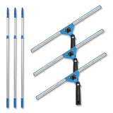 Gritt Commercial Pro Window Washing Kit with Swivel Squeegee and 6 ft Telescopic Pole, 18" Wide Blade, 3/Kit (GCEGRI1306F183P) Each