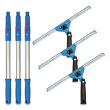 Gritt Commercial Pro Window Washing Kit with Swivel Window Squeegee and 20" Pole, 14" Wide Blade, 3/Kit (GCEGRI1313PK) Each