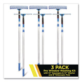 Gritt Commercial Pro Window Washing Kit with Squeegee, Washer and 6 ft Telescopic Pole, 14" Wide, 3/Kit (GCEGRI1376F143P) Each