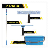 Gritt Commercial Pro Window Washing Kit with 14" Wide Blade Squeegee, Washer, 6 ft Telescopic Pole and 3 gal Heavy-Duty Bucket, 2/Kit (GCEGRI137B6F142) Each
