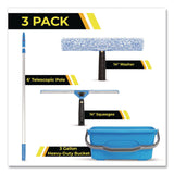 Gritt Commercial Pro Window Washing Kit with 14" Wide Blade Squeegee, Washer, 6 ft Telescopic Pole and 3 gal Heavy-Duty Bucket, 3/Kit (GCEGRI137B6F143) Each