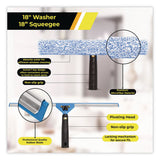 Gritt Commercial Pro Window Washing Kit with Squeegee, Washer and 20" Pole, 18" Wide Blade (GCEGRI13818) Each