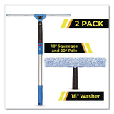 Gritt Commercial Pro Window Washing Kit with Squeegee, Washer and 20" Pole, 18" Blade Width, 2/Kit (GCEGRI138182PK) Each