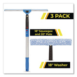 Gritt Commercial Pro Window Washing Kit with Squeegee, Washer and 20" Pole, 18" Blade, 3/Kit (GCEGRI138183PK) Each