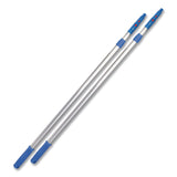 Gritt Commercial 6 ft Telescopic Aluminum Extension Pole with Click/Lock Adapter Cone, 3.5 ft to 6 ft, Blue/Silver, 3/Pack (GCEGRI1066F3PK) Each