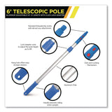 Gritt Commercial 6 ft Telescopic Aluminum Extension Pole with Click/Lock Adapter Cone, 3.5 ft to 6 ft, Blue/Silver, 3/Pack (GCEGRI1066F3PK) Each