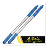 Gritt Commercial 20" Aluminum Pole with Click/Lock Adapter Cone, Blue/Silver, 2/Pack (GCEGRI1072PK) Each