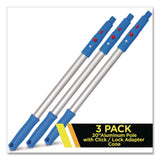 Gritt Commercial 20" Aluminum Pole with Click/Lock Adapter Cone, Blue/Silver, 3/Pack (GCEGRI1073PK) Each