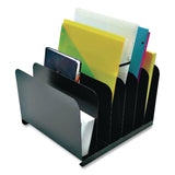 Huron Steel Vertical File Organizer, 6 Sections, Letter Size Files, 11 x 12 x 8, Black (CTXHASZ0144) Each