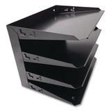 Huron Steel Horizontal File Organizer, 4 Sections, Letter Size Files, 12 x 8.66 x 9, Black (CTXHASZ0152) Each