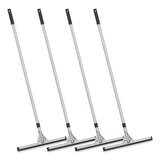 Gritt Commercial Double Neoprene Foam Floor Squeegee with 72" Aluminum Telescopic Handle, 18" Wide Blade, 4/Kit (GCEGRI148T4PK) Each