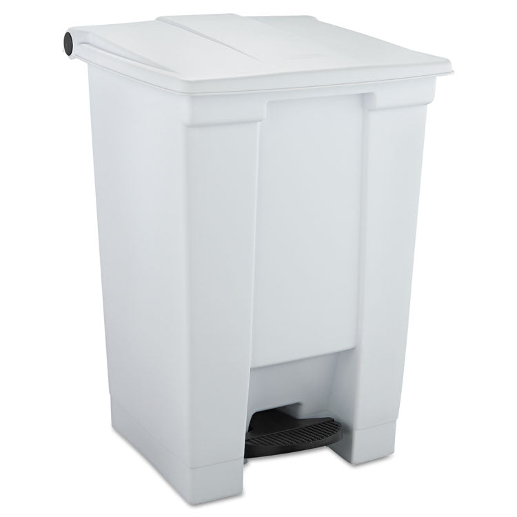 Rubbermaid® Commercial Indoor Utility Step-On Waste Container, 12 gal, Plastic, White (RCP6144WHI)