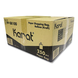Karat® Paper Shopping Bag, Rope Handles, Small Size, 8.1 x 4.5 x 10.6, Kraft, 250/Carton (KRTFPSB100) Case of 250