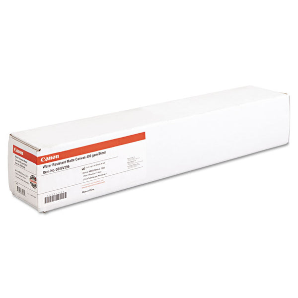 Canon® Water Resistant Matte Canvas Paper Roll, 24 mil, 24" x 40 ft, Matte White (CNM0849V39604)