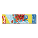 Glad® Zipper Food Storage Plastic Bags, Gallon Size, 10.75 x 10.38, Clear, 15 Bags (CLO57034EA) Each
