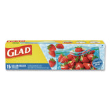 Glad® Zipper Food Storage Plastic Bags, Gallon Size, 10.75 x 10.38, Clear, 15 Bags (CLO57034EA) Each