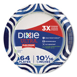 Dixie® Ultra® Paper Plate with Flex-Proof Technology, 10" dia, Multicolor, 64/Pack (DXE16525) Pack of 64