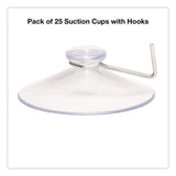 Excello Global Products® Suction Cup Hooks, Metal Silver Hook, 25/Pack (EXOSC25PK) Pack of 25