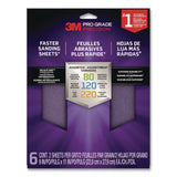 3M™ Pro Grade Precision Sanding Sheet, 6/Pack (MMMSHRASSTPGP6T) Pack of 6