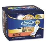 Always® Ultra Thin Overnight Pads with Wings, Size 4, Overnight Absorbency, 16/Pack, 6 Packs/Carton (PGC12851) Case of 6