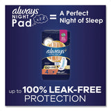 Always® Ultra Thin Overnight Pads with Wings, Size 4, Overnight Absorbency, 16/Pack, 6 Packs/Carton (PGC12851) Case of 6