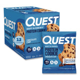 Quest® Gluten Free Protein Cookies, Chocolate Chip, 2.08 Pack, 12/Box (QCCQUN00609) Box of 12