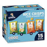 Quaker® Rice Crisps, Sweet and Savory Mix, Assorted Flavors, (7) 0.67 oz Bags, (8) 0.91 oz Bags (QKRQUA57840) Box of 15