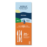 World Centric® TPLA Cutlery, Medium Heavyweight, Knife, Plastic, Light Beige, 24/Pack (WORKNPSR) Pack of 24