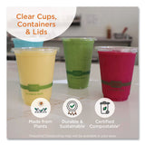 World Centric® PLA Salad Bowl Lids, 6.8" dia x 0.8" h, Clear, Plastic, 600/Carton (WORSBLCS32) Case of 600
