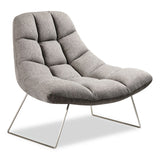 Adesso Bartlett Fabric Accent Chair, 40" x 33" x 33", Light Gray Seat, Light Gray Back, Silver Base (ADEGR200403) Each