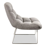 Adesso Bartlett Fabric Accent Chair, 40" x 33" x 33", Light Gray Seat, Light Gray Back, Silver Base (ADEGR200403) Each