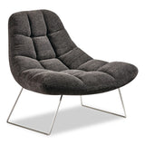 Adesso Bartlett Fabric Accent Chair, 40" x 33" x 33", Dark Gray Seat, Dark Gray Back, Silver Base (ADEGR200410) Each