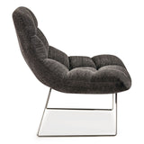 Adesso Bartlett Fabric Accent Chair, 40" x 33" x 33", Dark Gray Seat, Dark Gray Back, Silver Base (ADEGR200410) Each