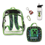 Bioworld® Minecraft Clear 5-Piece Backpack Set, 12 x 5 x 16, Clear/Multicolor (BWRB1Y6Q2SMNCPP) Each
