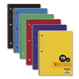BAZIC® Products Spiral Notebooks, 1-Subject, Wide Rule, Assorted Color Covers, (70) 10.5 x 8 Sheets, 24/Carton (BAZ559) Case of 24