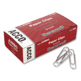 ACCO Paper Clips, Jumbo, Smooth, Silver, 20-Sheet Capacity, 100 Clips/Box (ACC72580BX) Box of 100