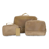 Bioworld® Four-Piece Packing Cube Set, Assorted Sizes, Light Brown (BWRPAA8446PLBPP) Each