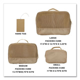 Bioworld® Four-Piece Packing Cube Set, Assorted Sizes, Light Brown (BWRPAA8446PLBPP) Each