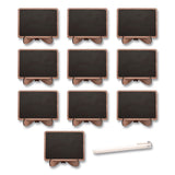 Excello Global Products® Mini Chalkboards, Black Surface, Brown Frame, 2.9 x 3.9, 10/Pack (EXOMINICHLK) Pack of 10